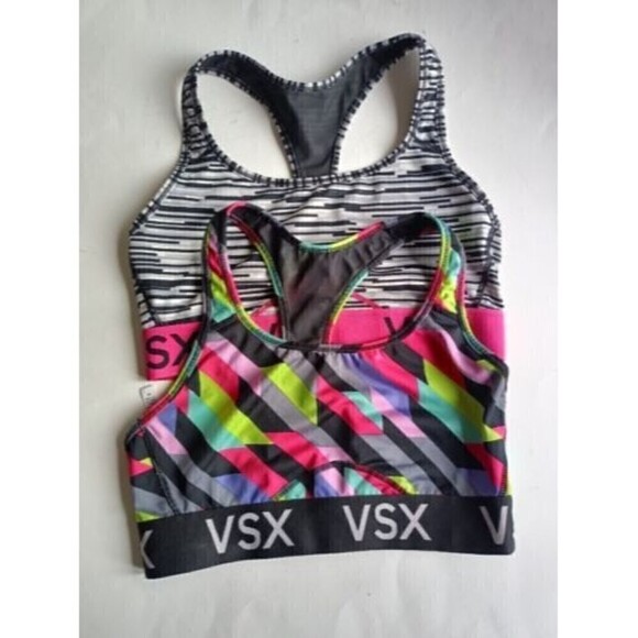Victoria's Secret Other - 2 Victoria's Secret Sports Bra Womens Size Medium Pink VSX Sports Activewear